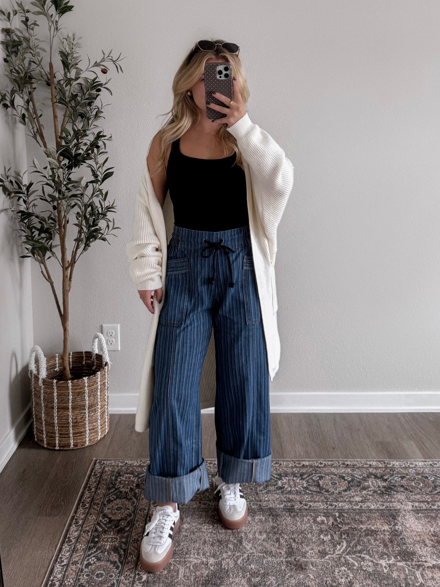 Drew Pinstripe Pant / Dark Denim