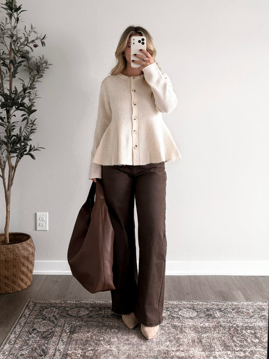 Katie High Rise Barrel Jeans / Brown