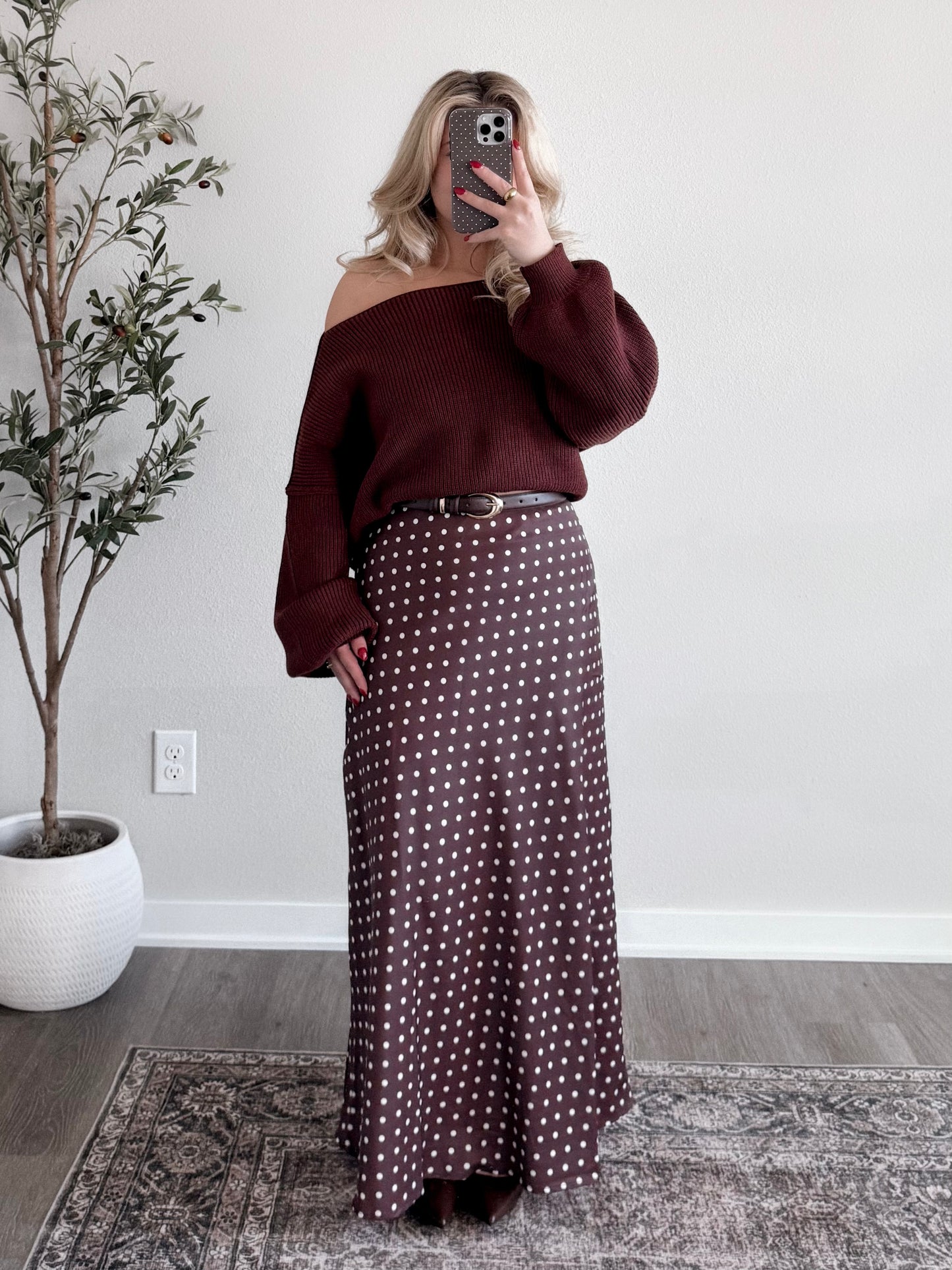 Dottie Chocolate Maxi Skirt