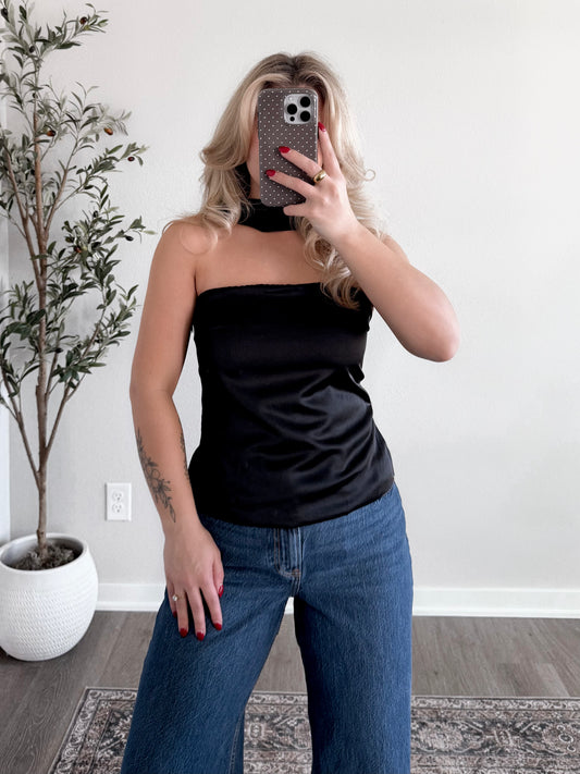 After Party Satin Scarf Top