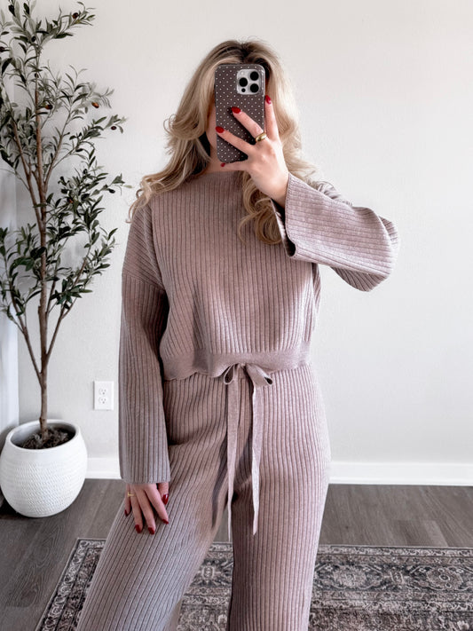 Staying Home Ribbed Knit Set (Short Friendly)
