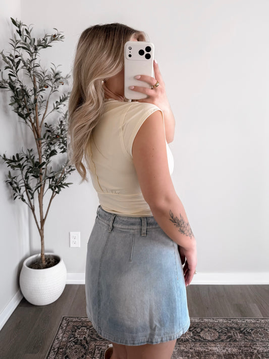 Lilly Lace Basic Top / Lt Yellow