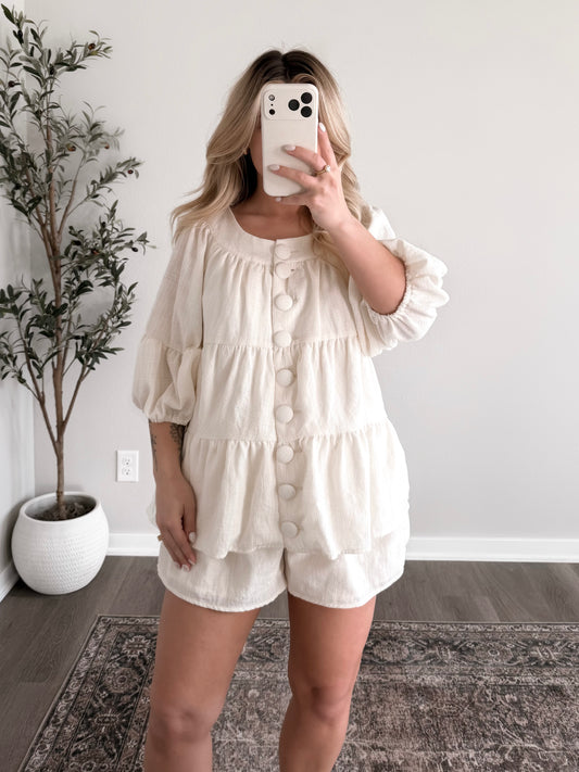 Château Cream Short Set