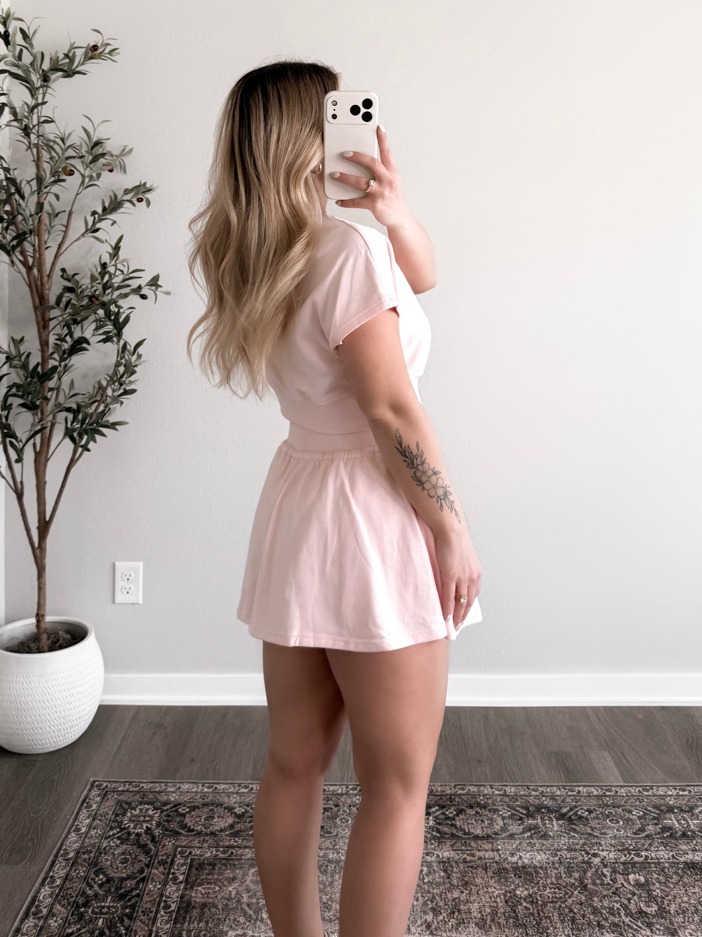 Afternoon Walk Skort Set / Pink