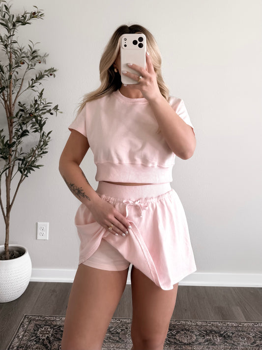 Afternoon Walk Skort Set / Pink