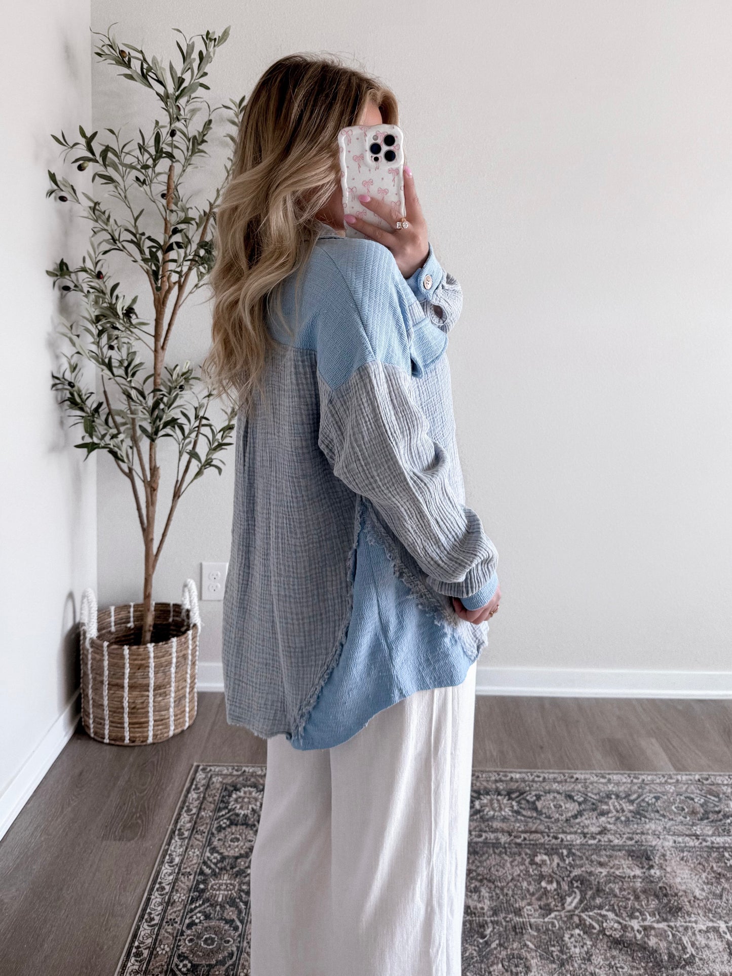 Day Off Oversized Button Down / Blue