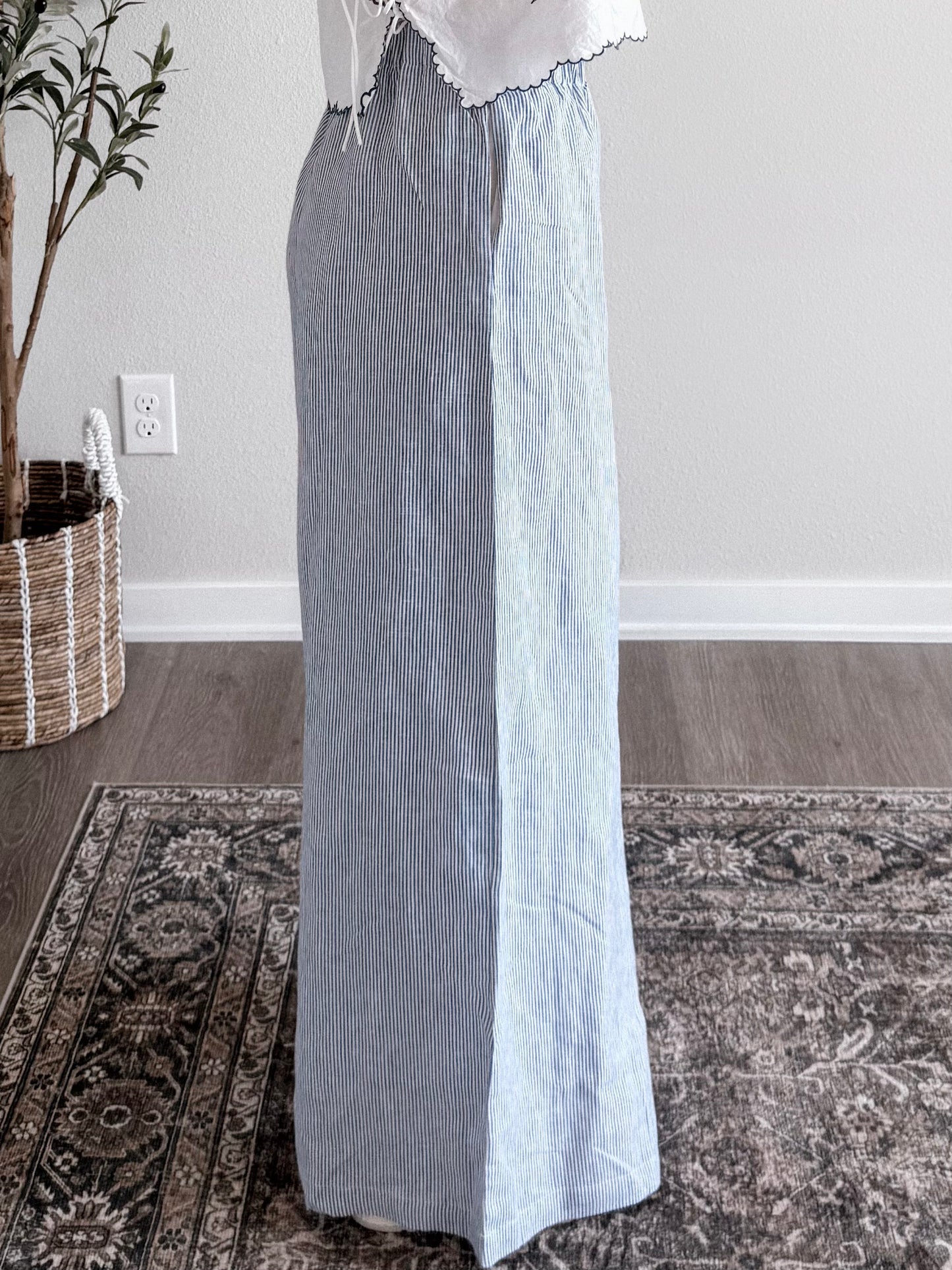 Coastal Striped Wide Leg Pant (Tall Friendly)