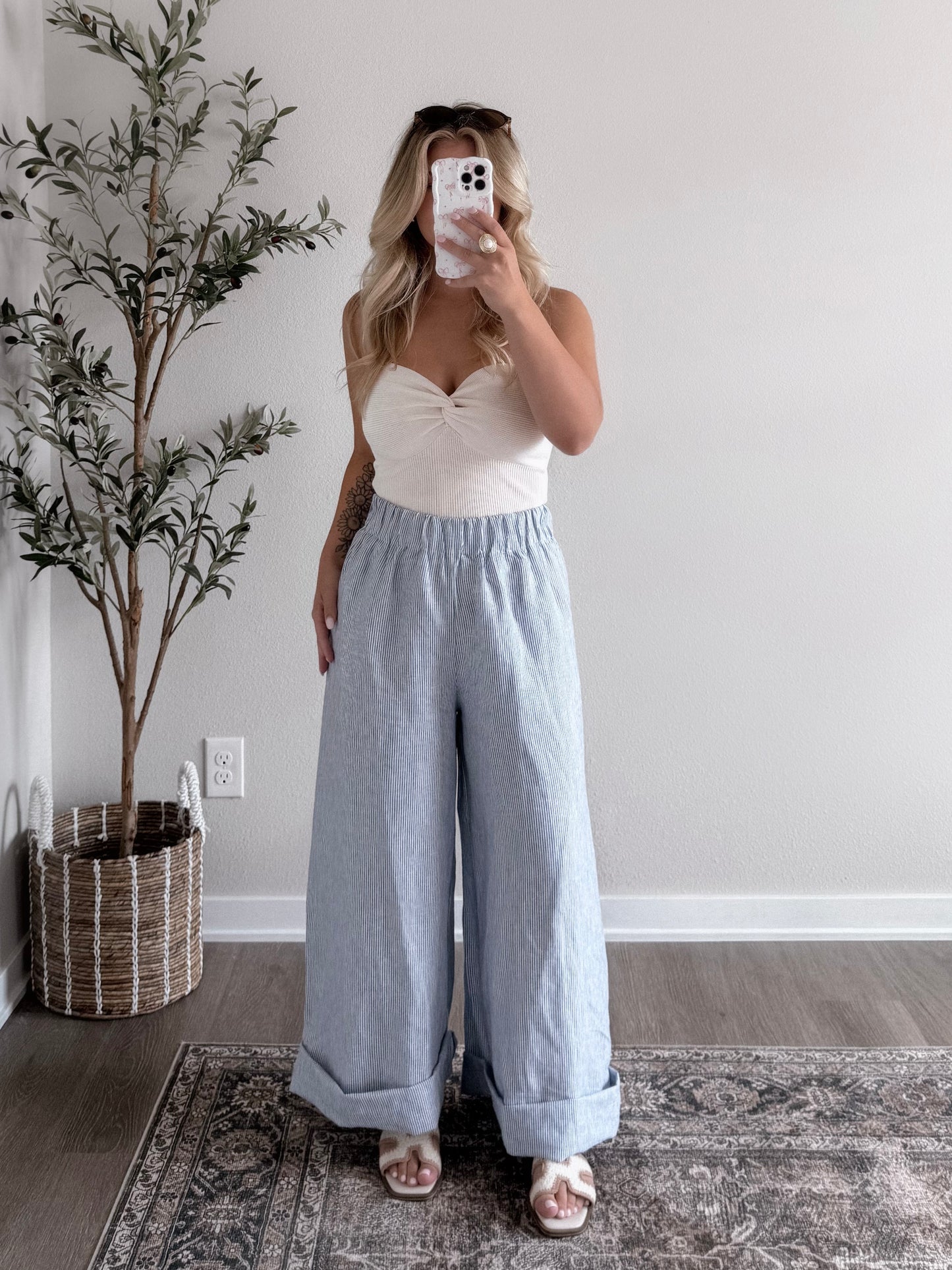 Coastal Striped Wide Leg Pant (Tall Friendly)