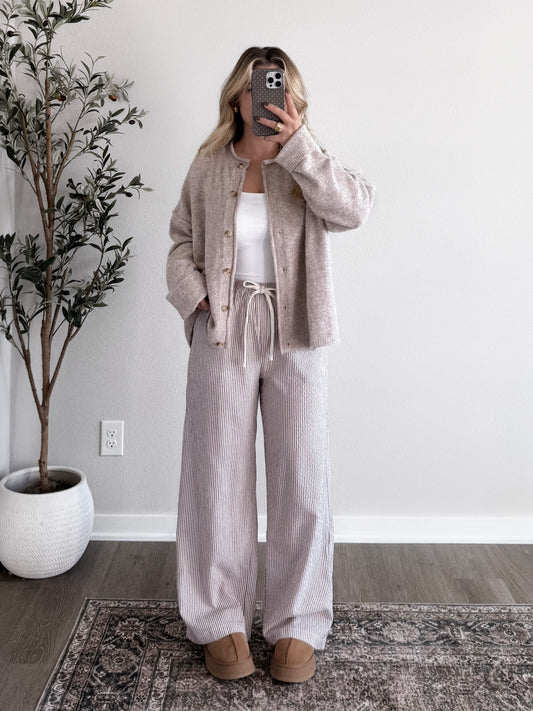 Current Cozy Knit Button Cardigan / Oat