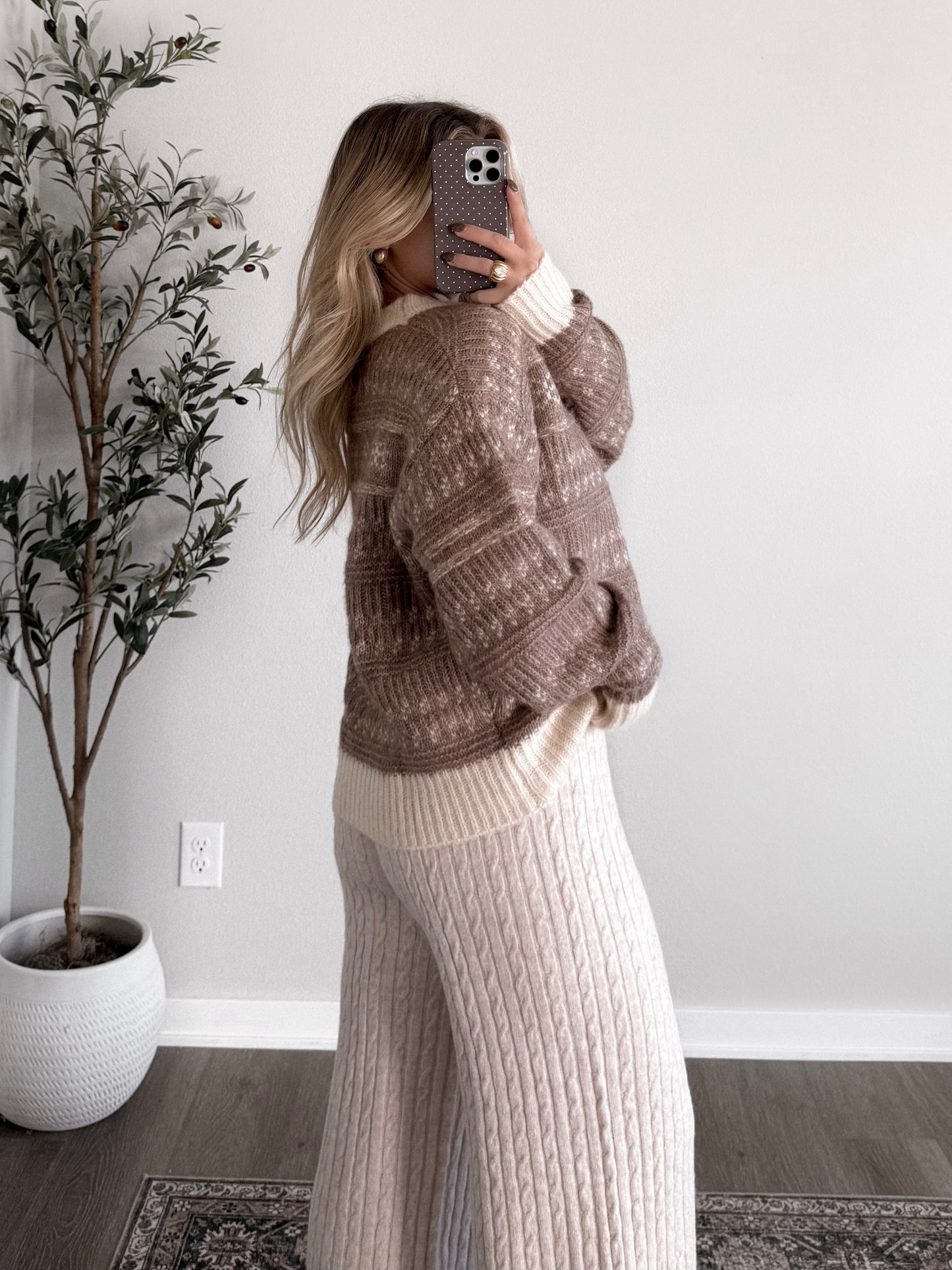 White Mocha Knit Sweater