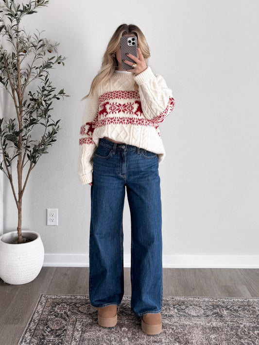 Nordic Holiday Cable Knit Sweater