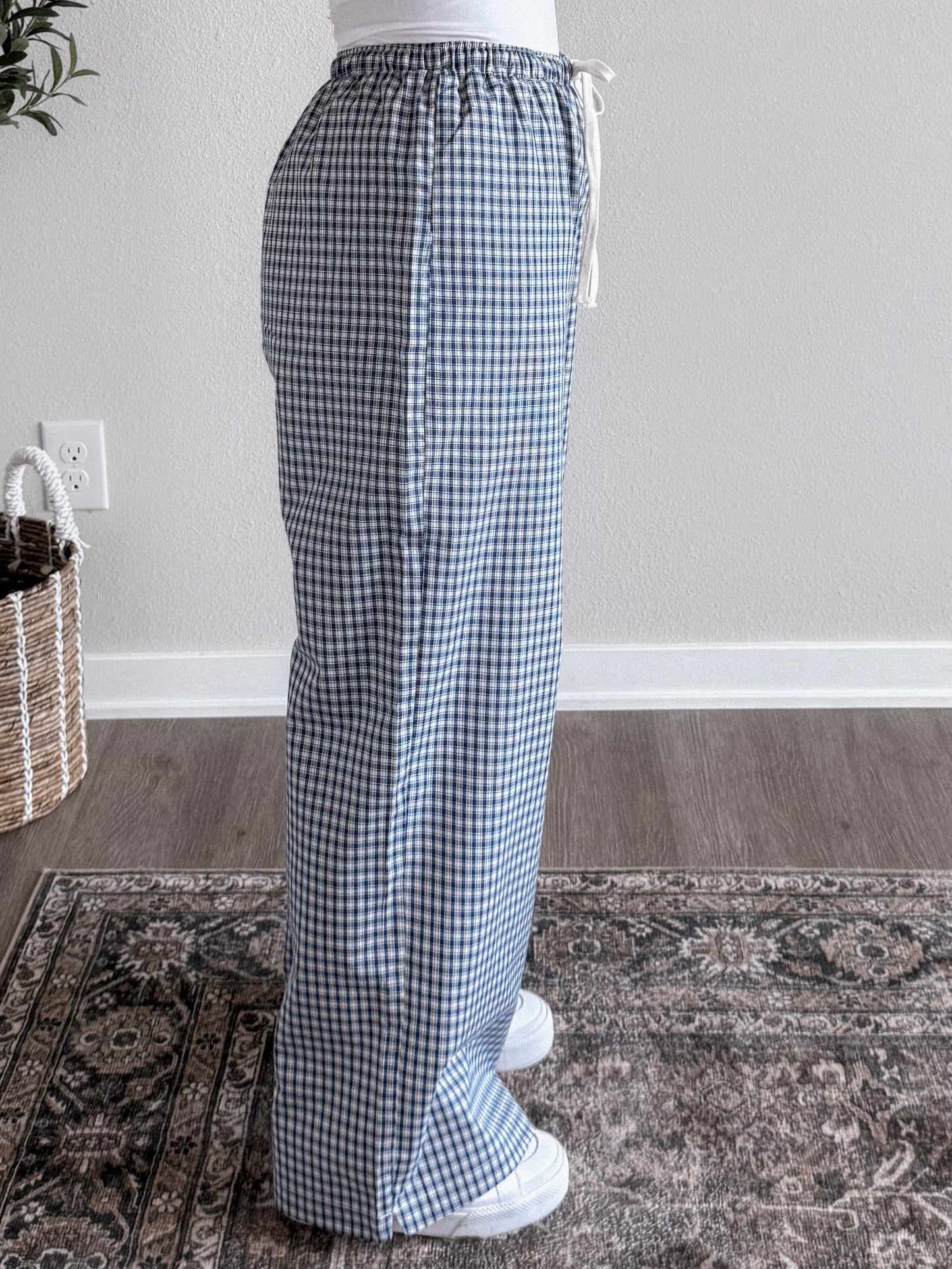 Library Studies Grid Pants / Lt Navy