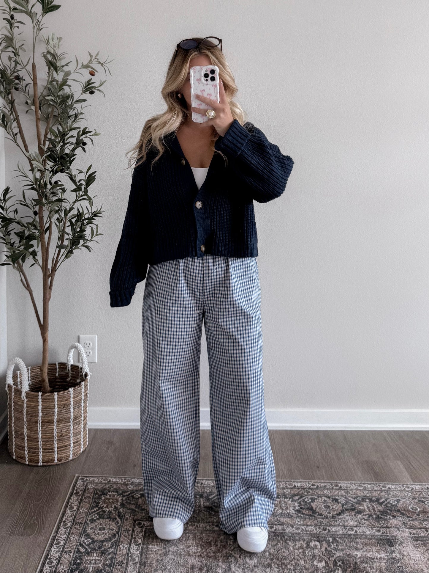 Library Studies Grid Pants / Lt Navy