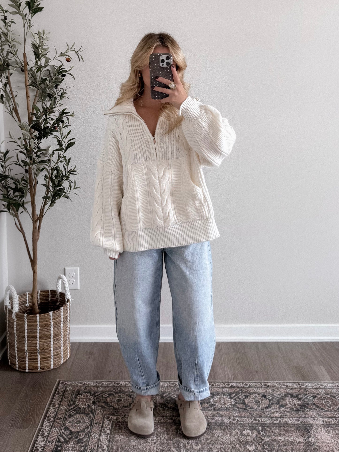 Vanilla Bean Half-Zip Pullover Sweater