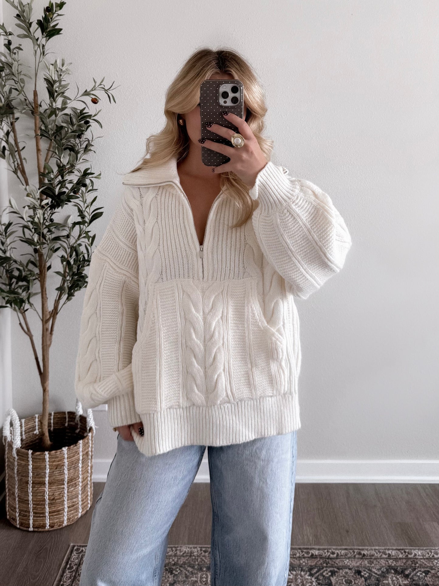 Vanilla Bean Half-Zip Pullover Sweater