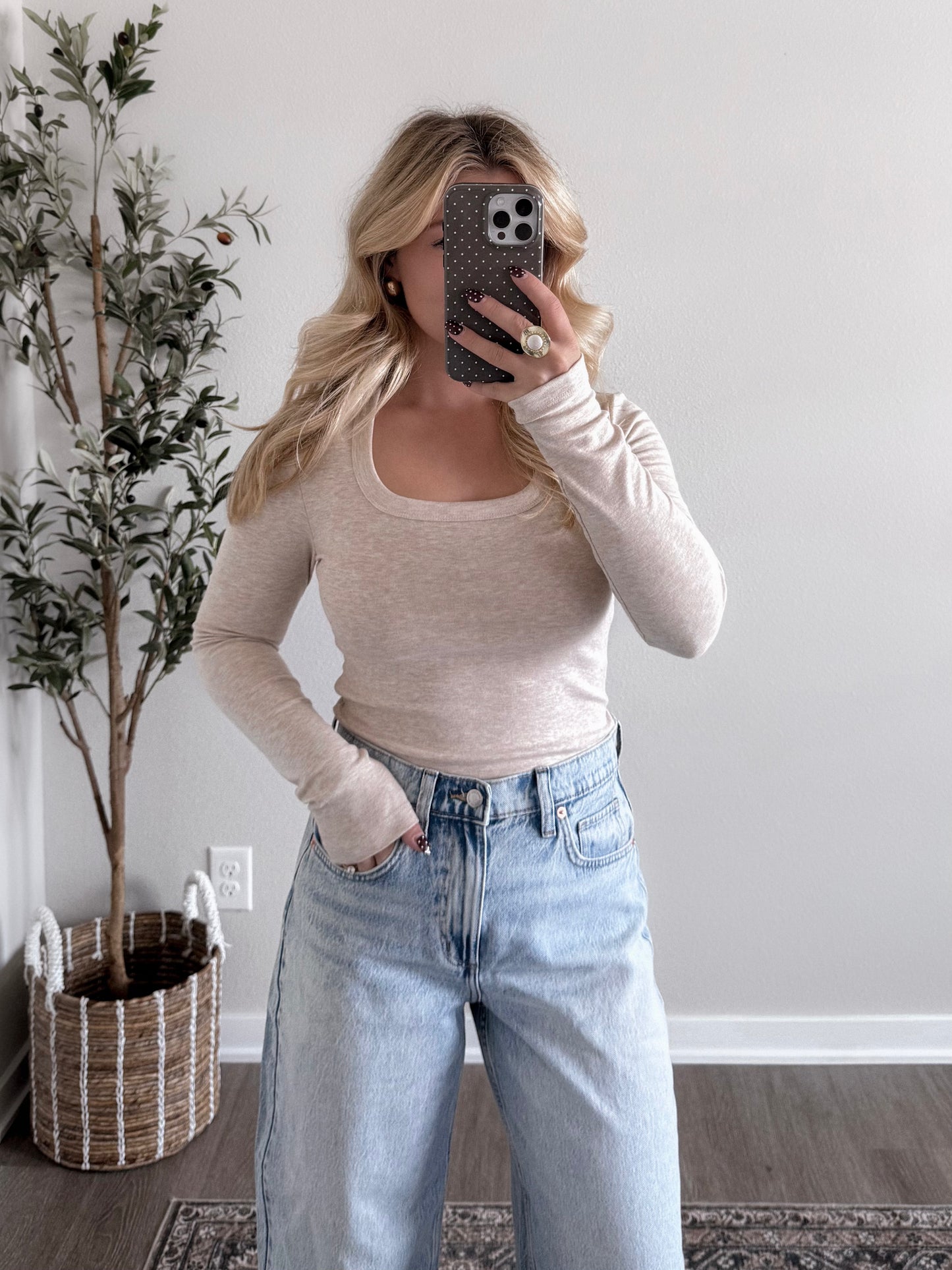 Classic Scoop Neck Long Sleeve / Oatmeal
