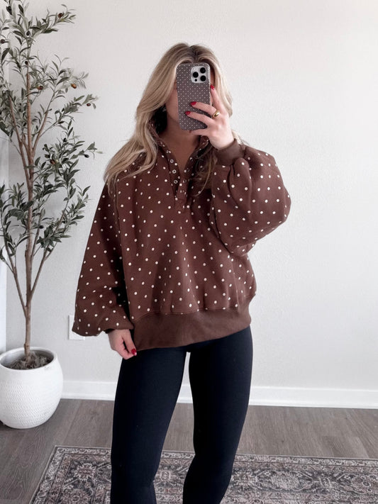 Chocolate Chip Polka Dot Pullover