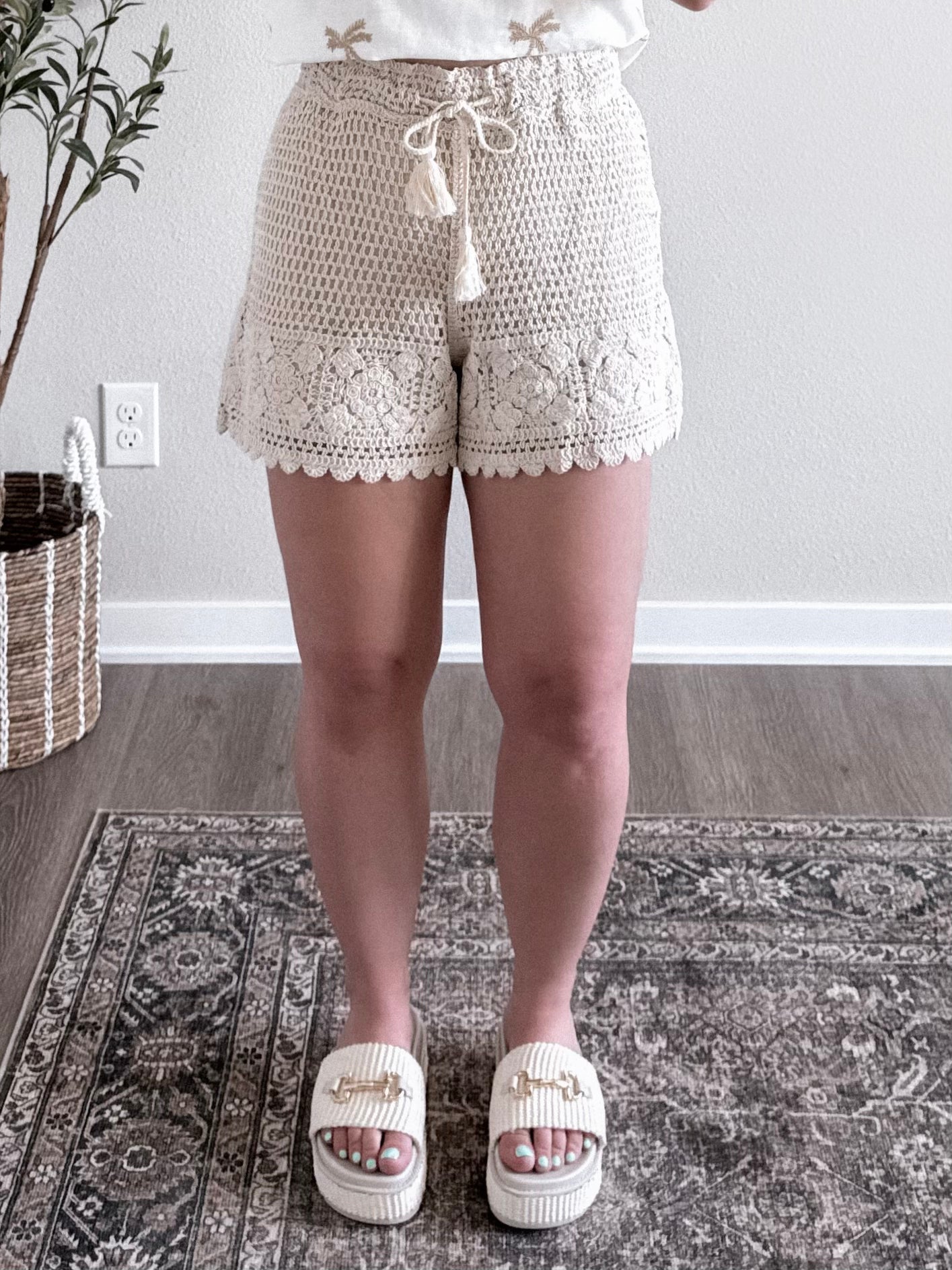 Sand Crochet Shorts / Natural