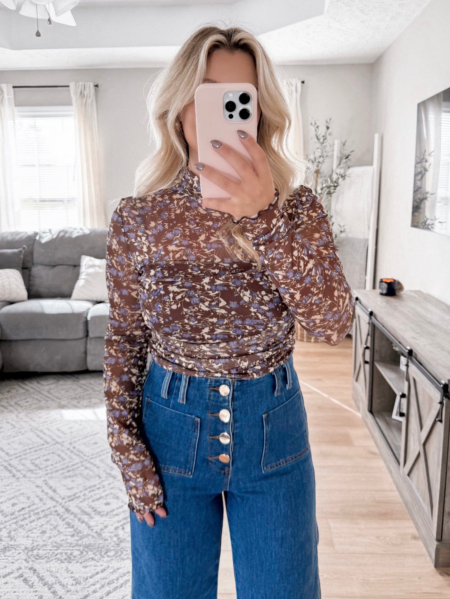 Amber Floral Chocolate Bodysuit Final Sale