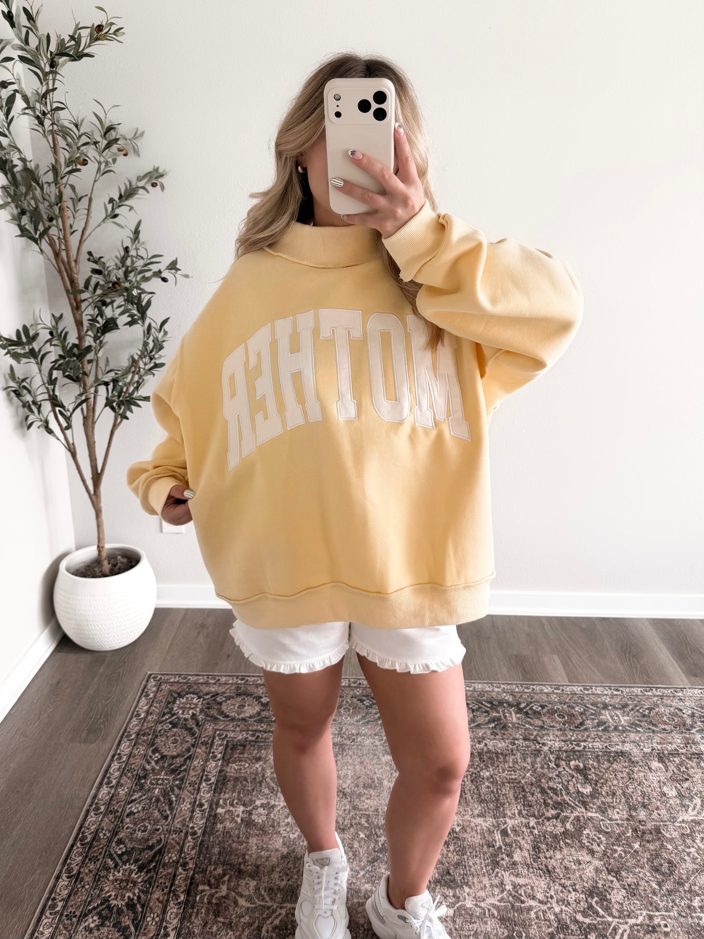 "Mother" Oversized Mockneck Pullover (Restocking Mid June)