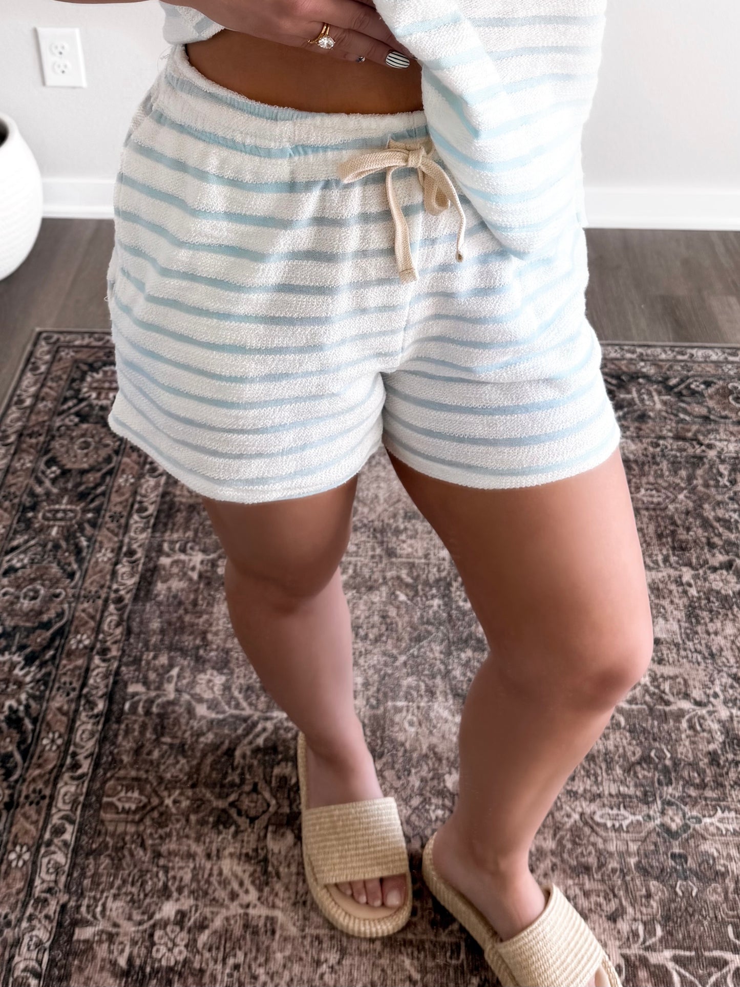 Chill Blue Striped Short Set