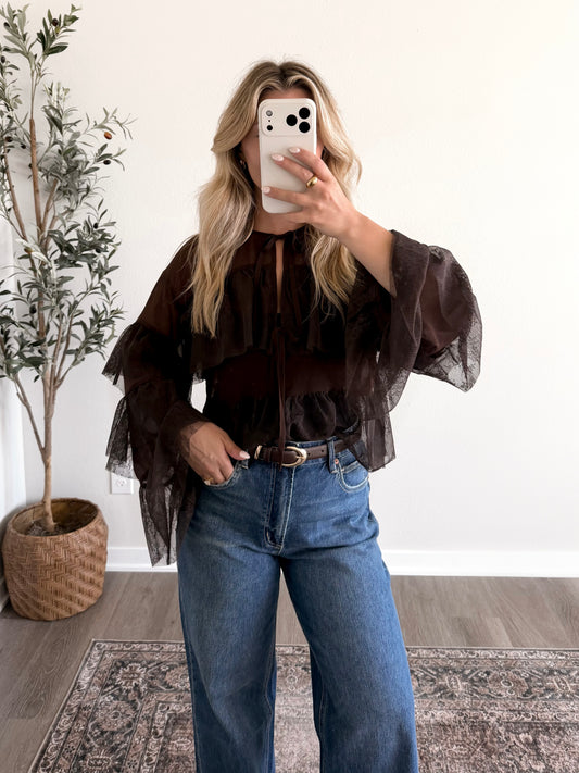 Long Way Home Lace Sheer Top (Restocking 7.20)
