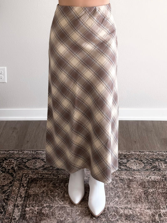 Oakwood Plaid Midi Skirt (Restocking End of August)