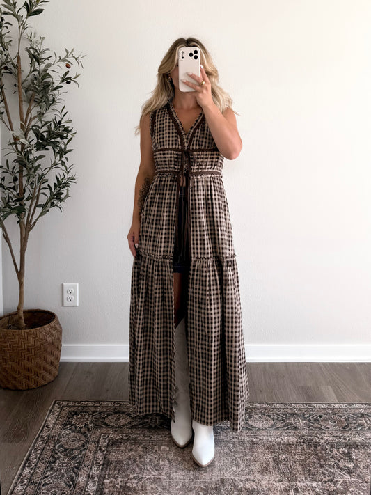 Montana Trail Gingham Maxi Top