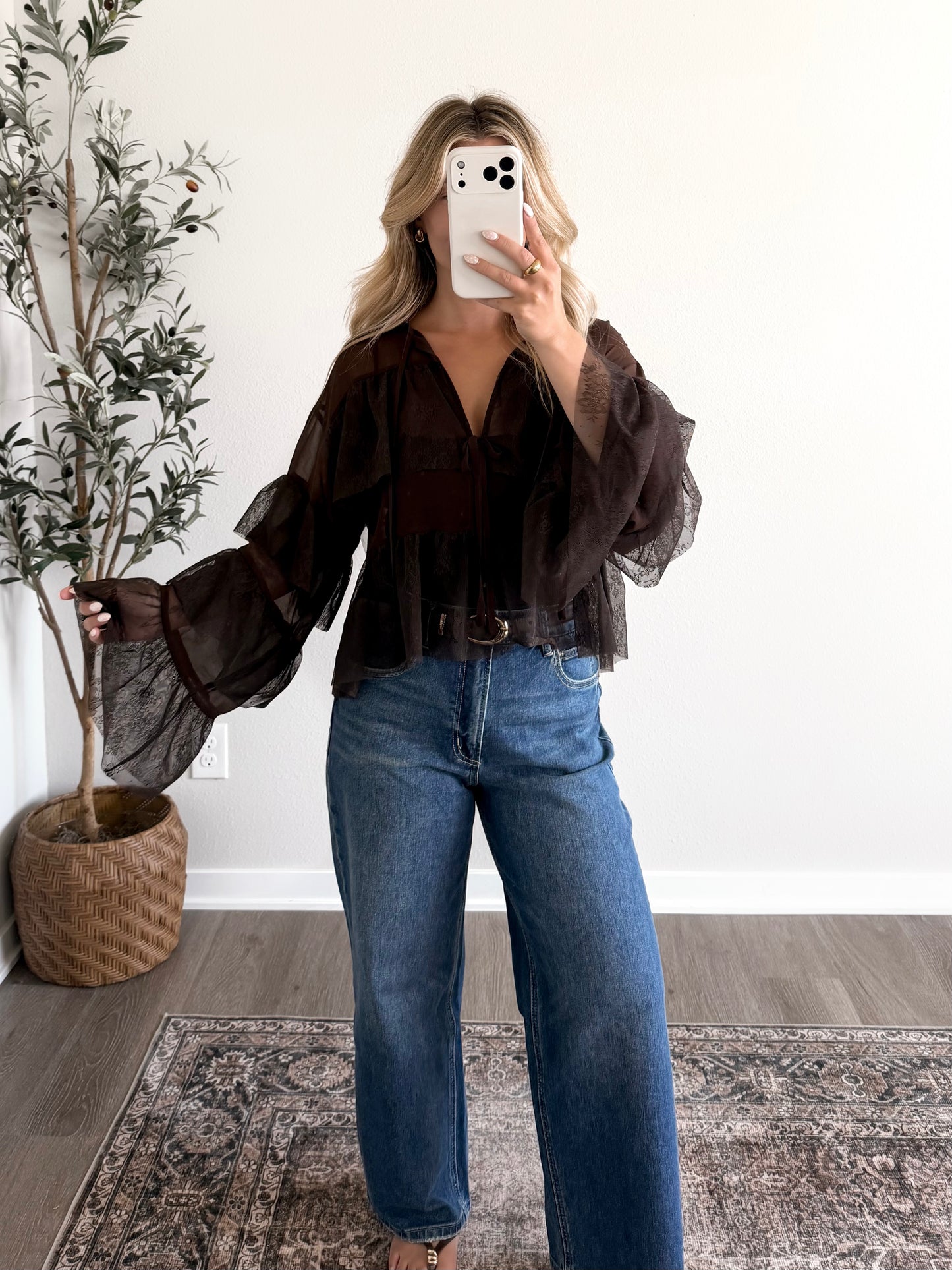 Long Way Home Lace Sheer Top (PREORDER EST SHIP 7.27)