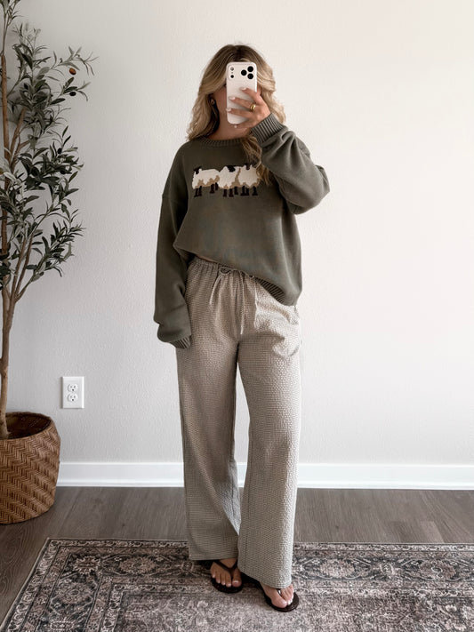 Clover Creek Gingham Pant / Olive