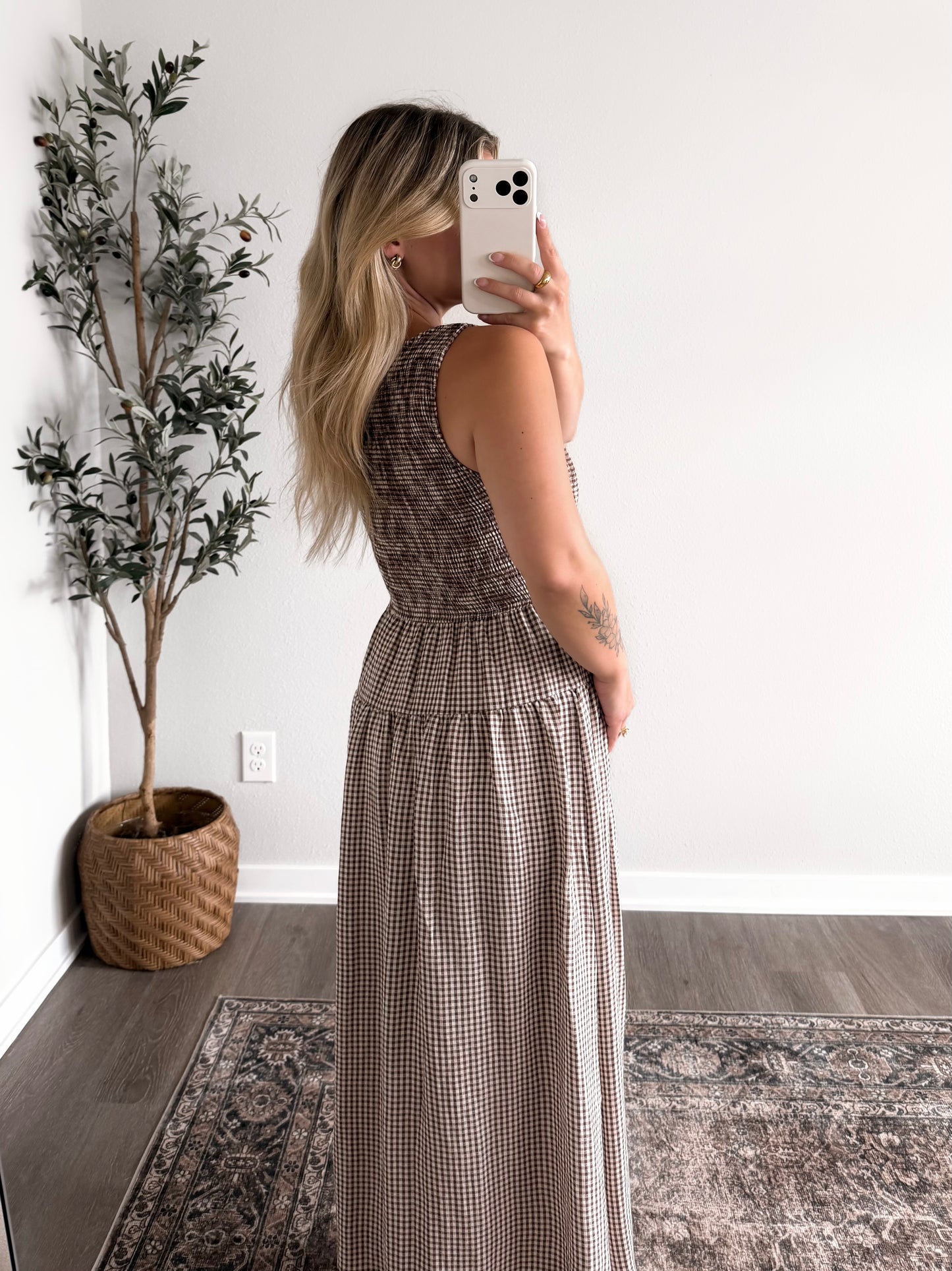 Josie Gingham Midi Dress