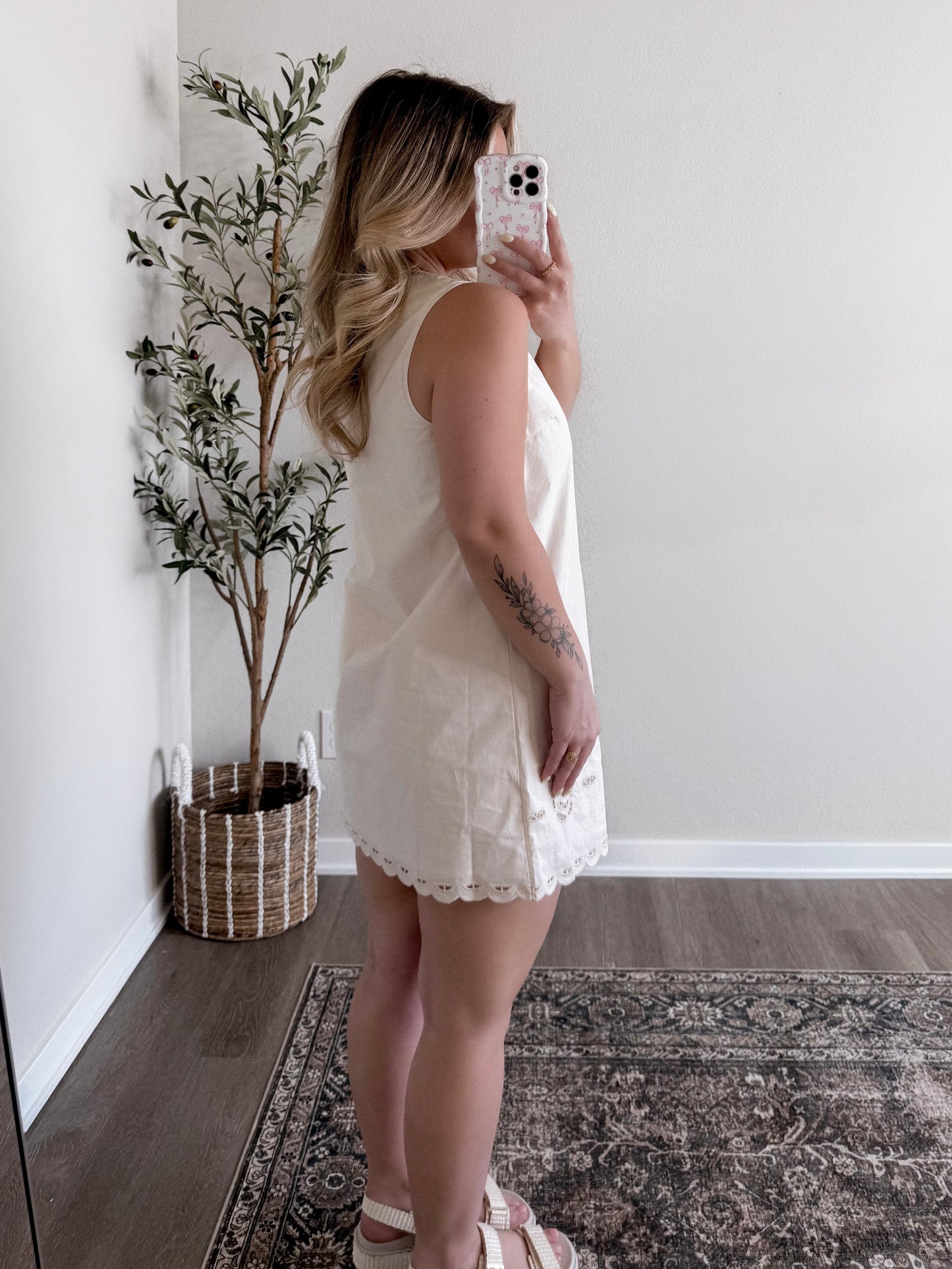 Greece Embroidered Dress / Natural Cream Final Sale