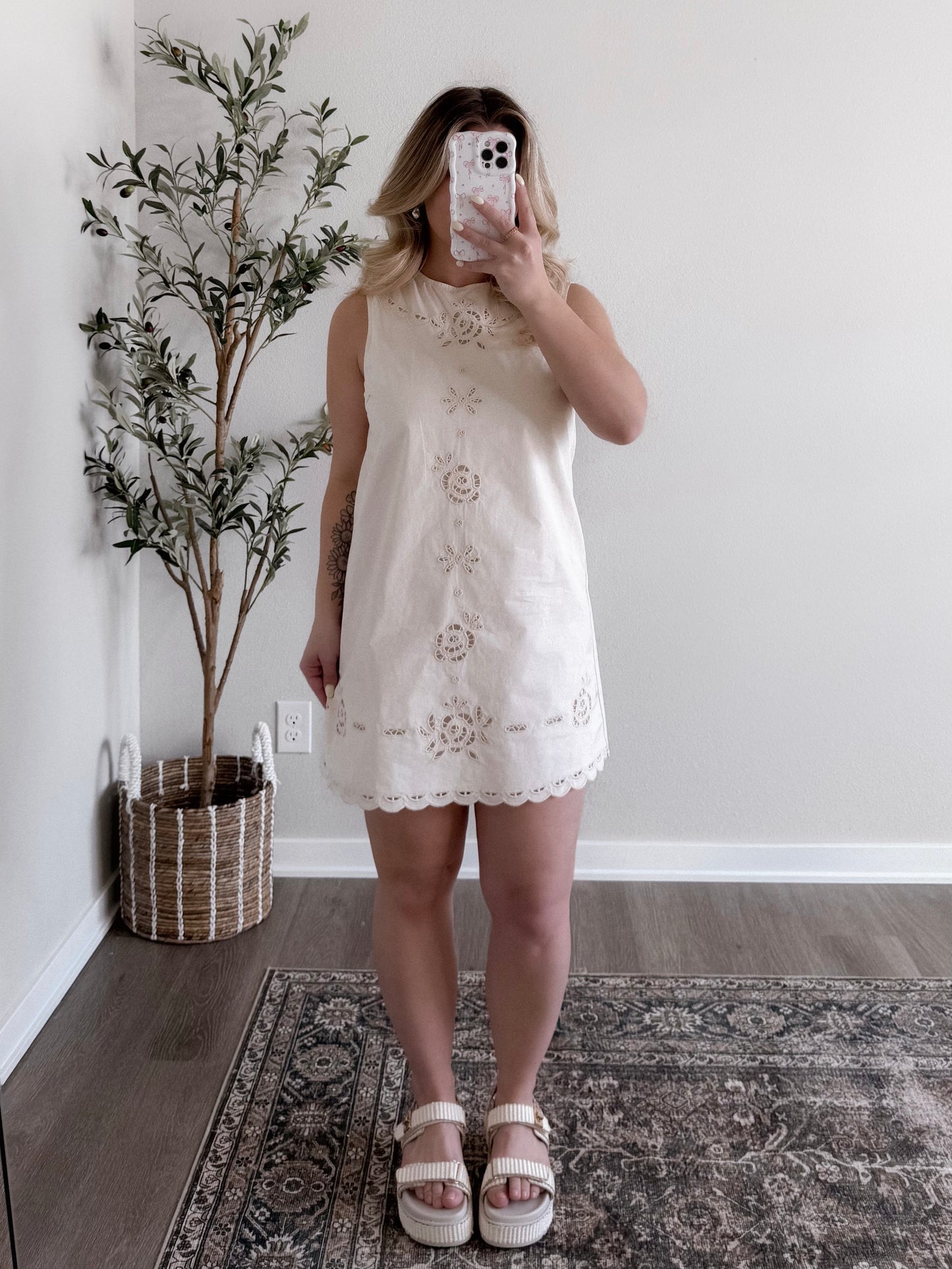 Greece Embroidered Dress / Natural Cream Final Sale