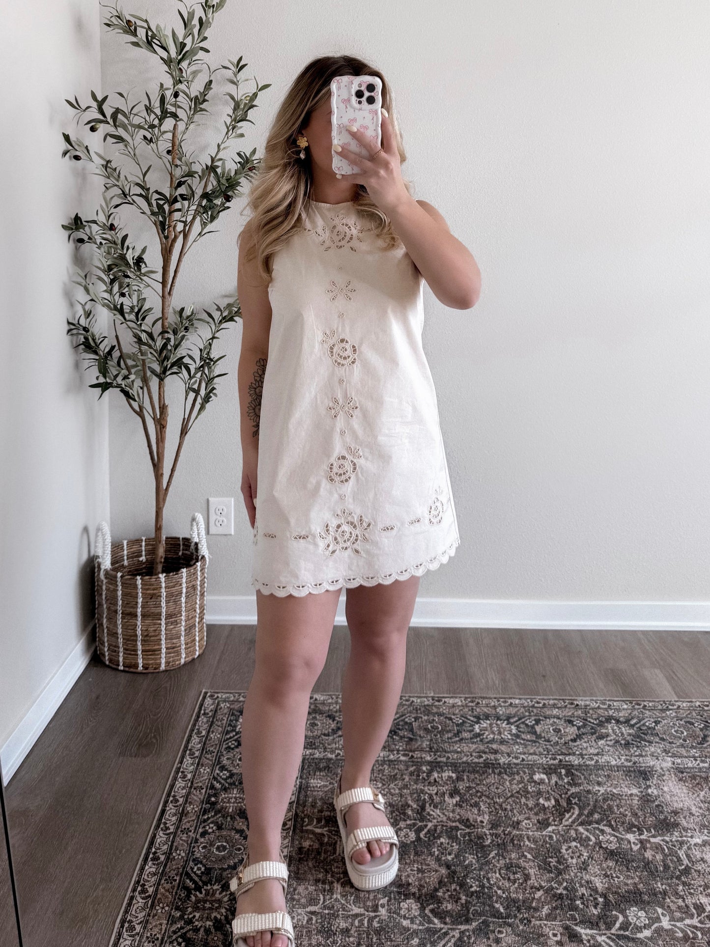 Greece Embroidered Dress / Natural Cream