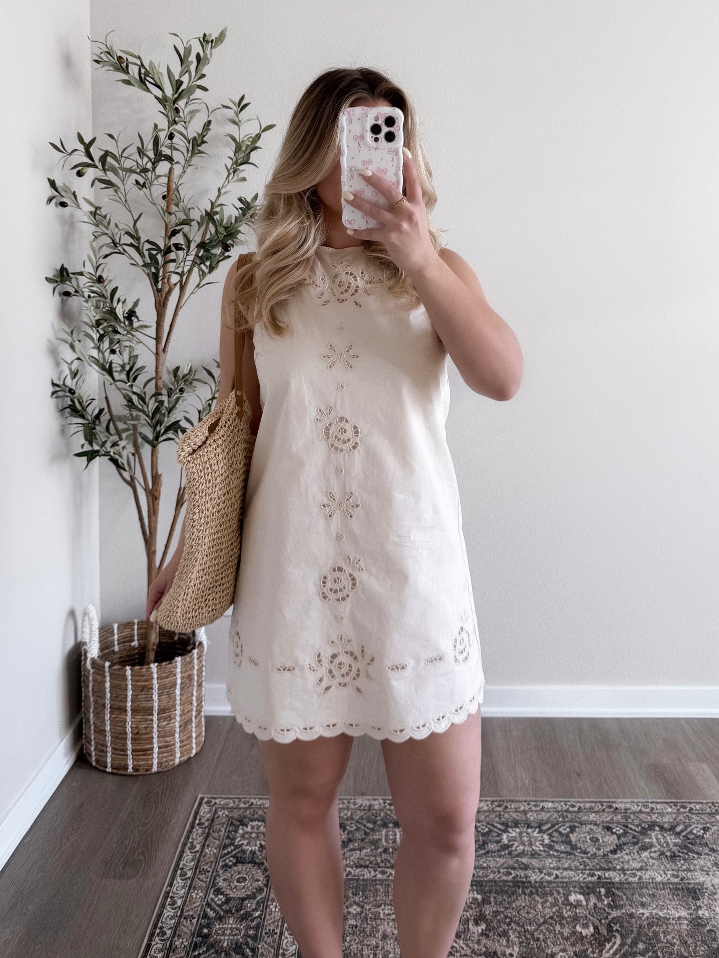 Greece Embroidered Dress / Natural Cream Final Sale