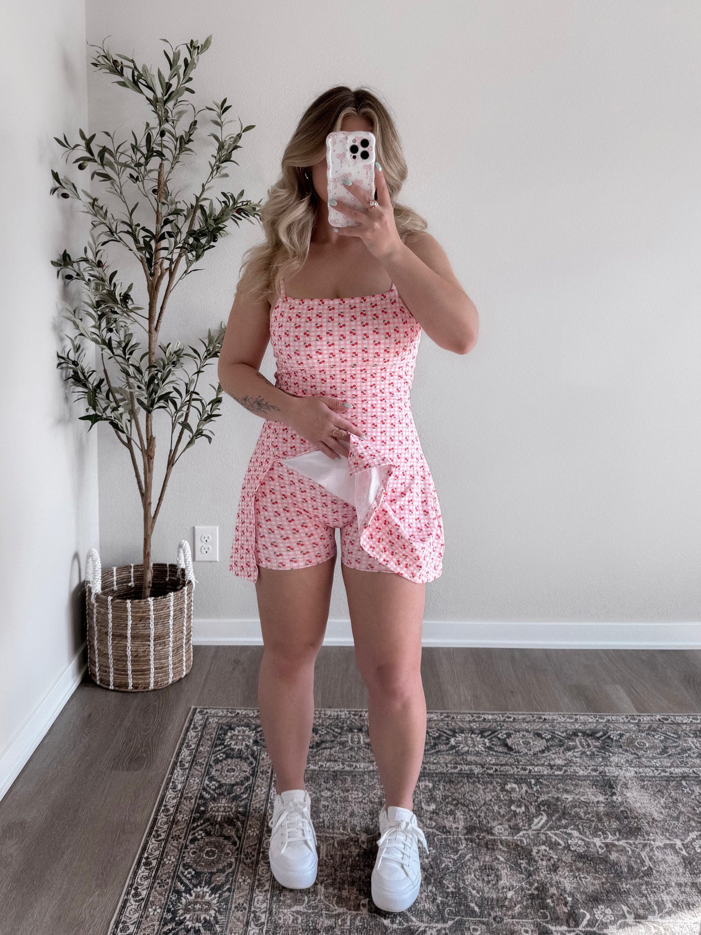 Cherry Gingham Athleisure Dress