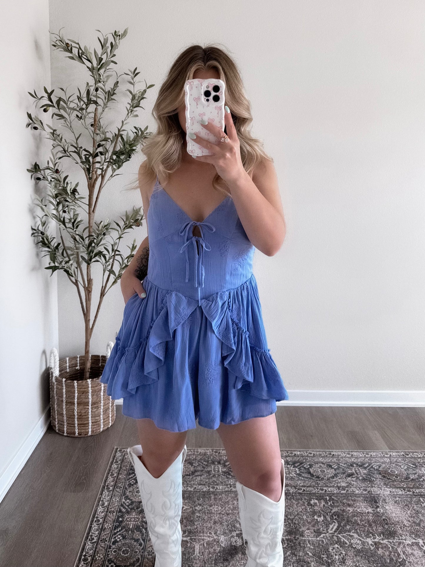 Dalilah Embroidered Woven Romper