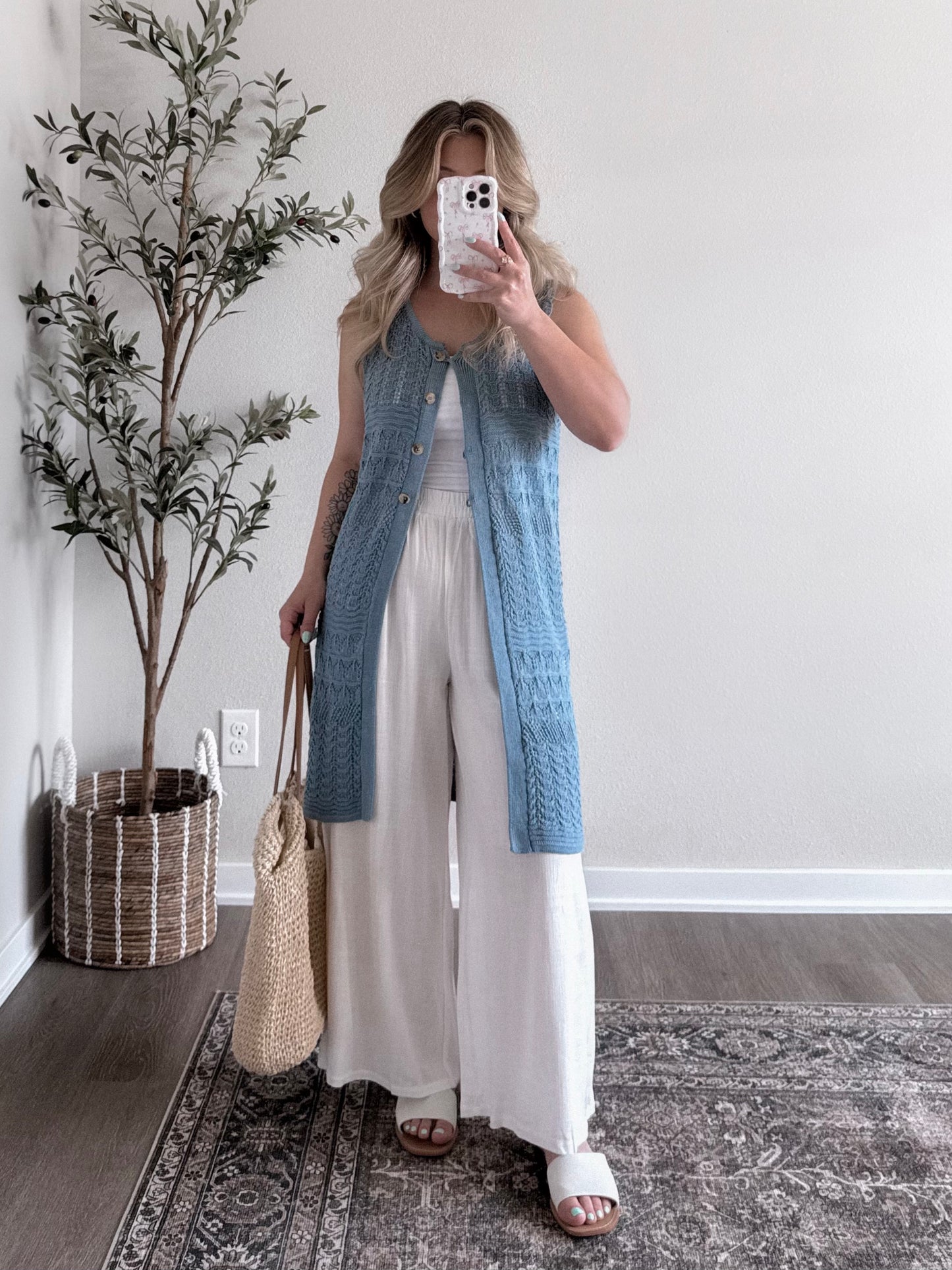 Crochet Knit Button Cardigan
