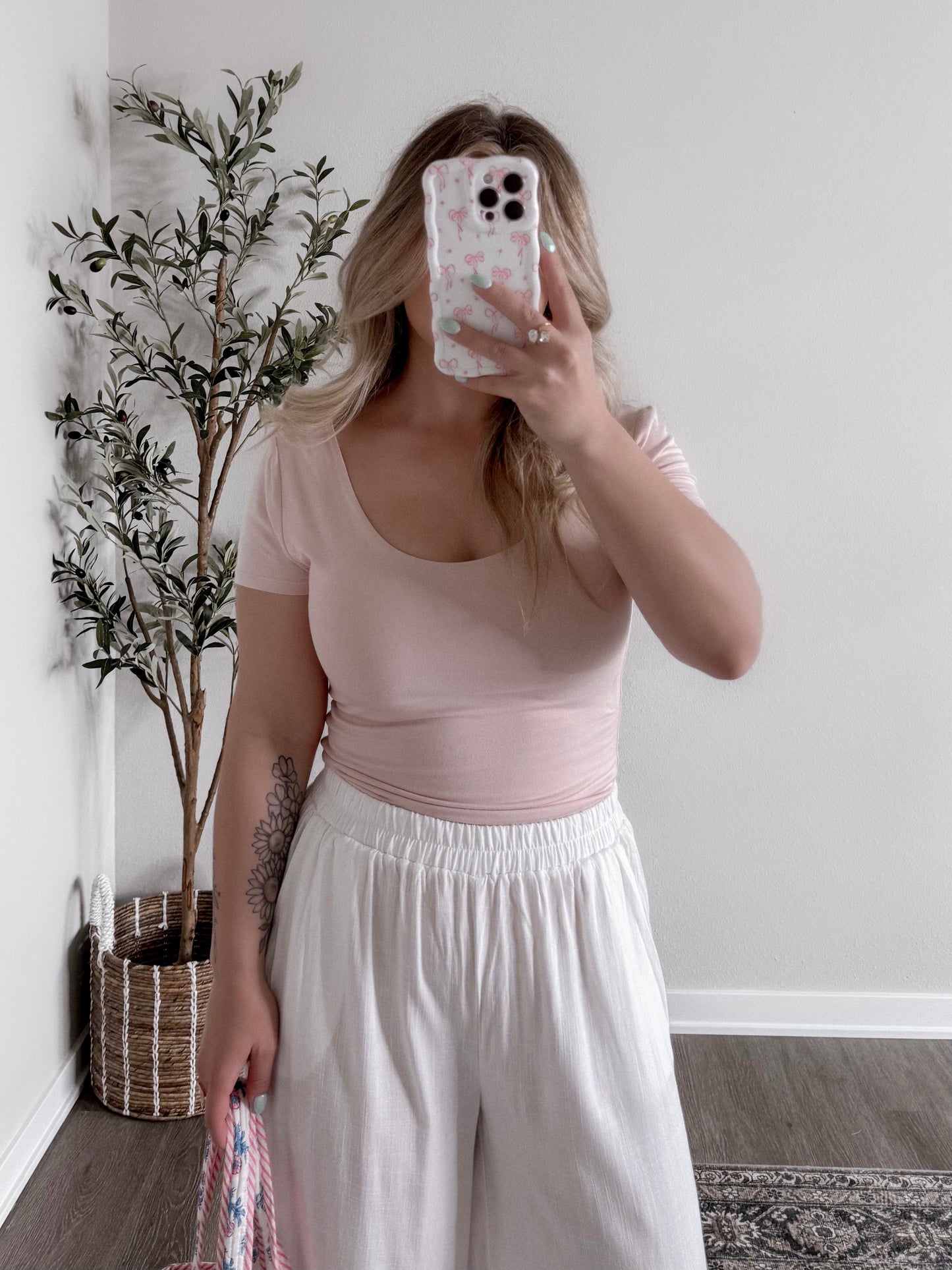 Essential Scoop Neck Short Sleeve / Blush