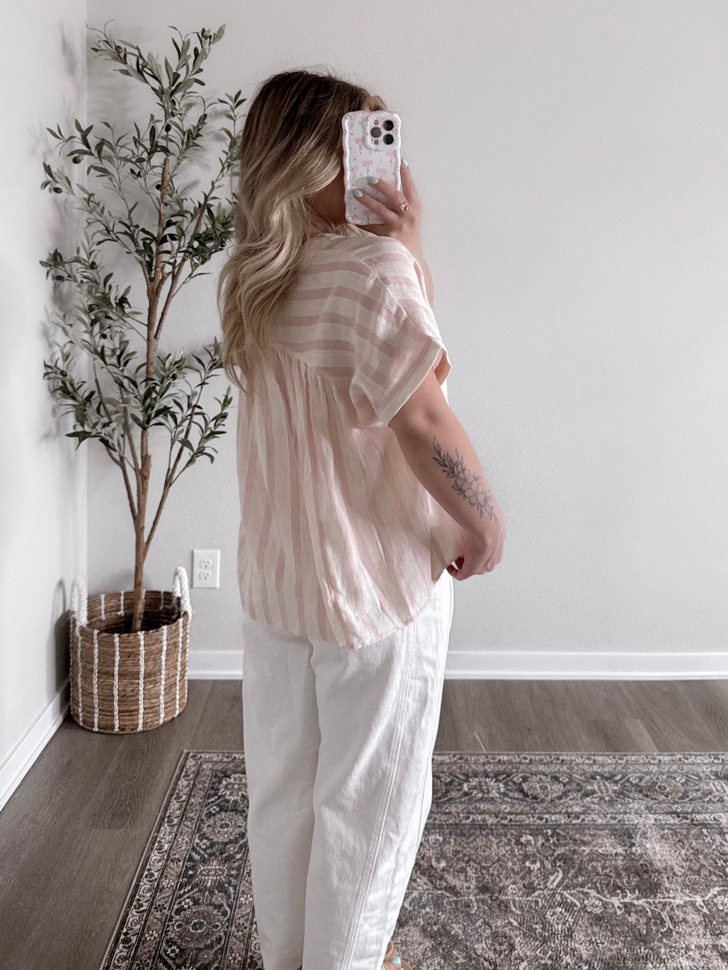 Ocean Sunset Oversized Striped Tee