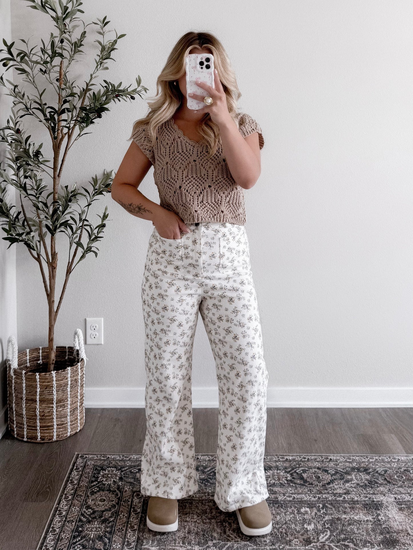 Coffee Run Open Knit Top