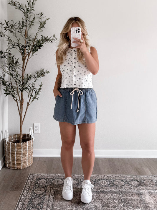 Sweet Florals Button Down Top Final Sale