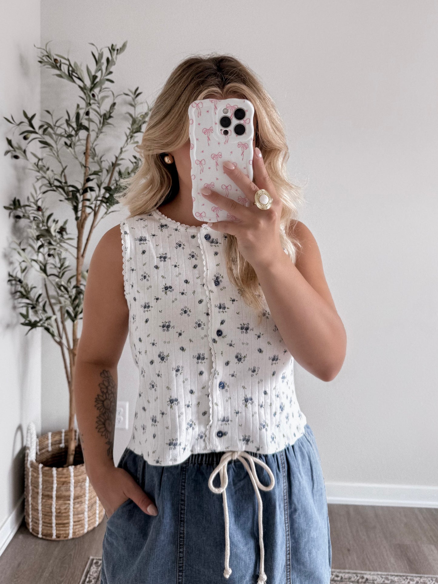 Sweet Florals Button Down Top