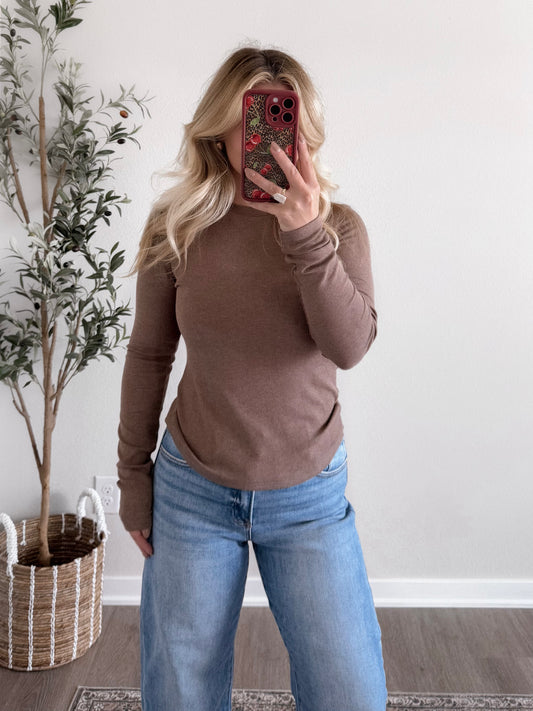 Classic Ribbed Long Sleeve / Nutella