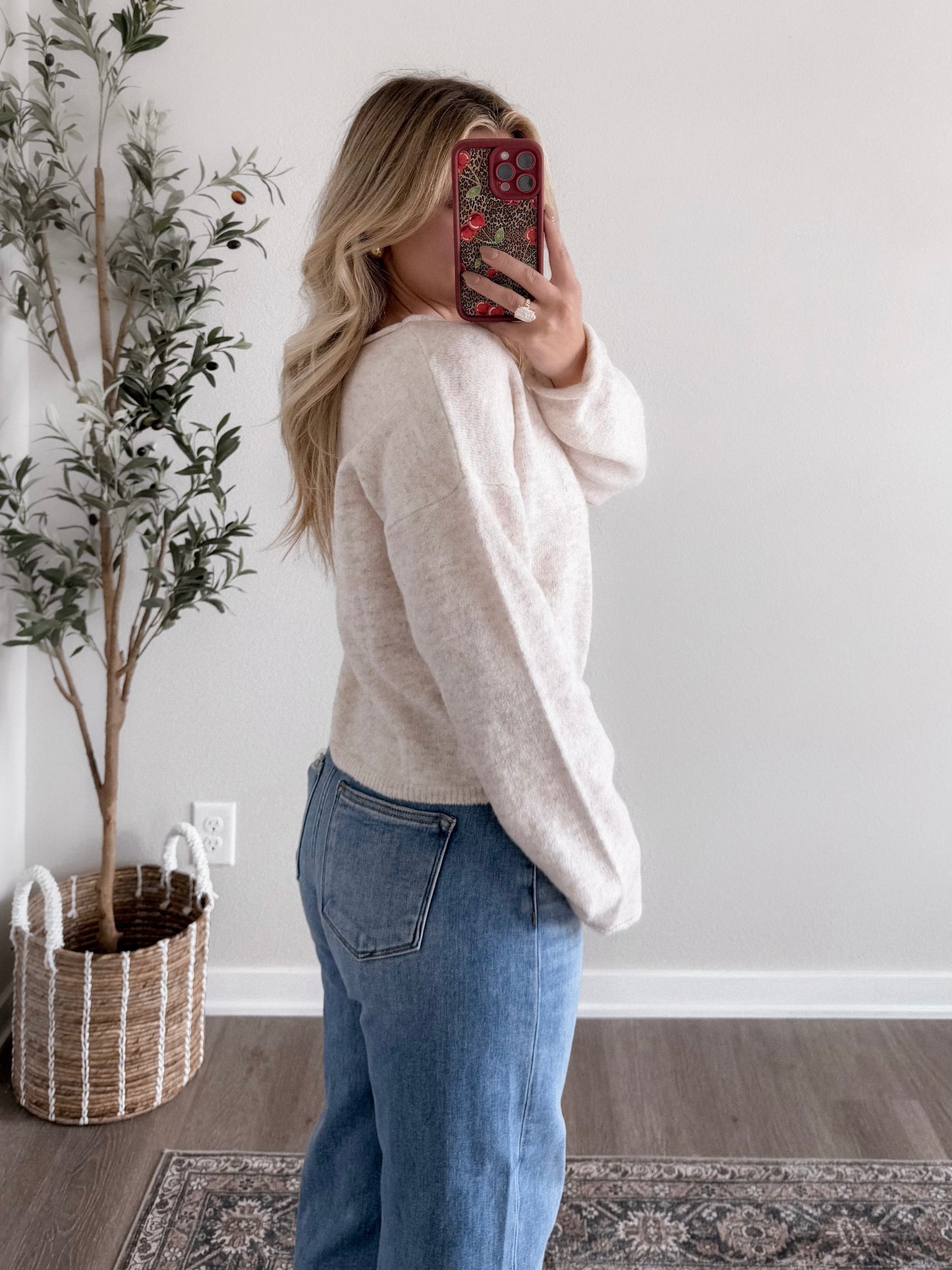 Augie Knit Button Cardigan / Oat