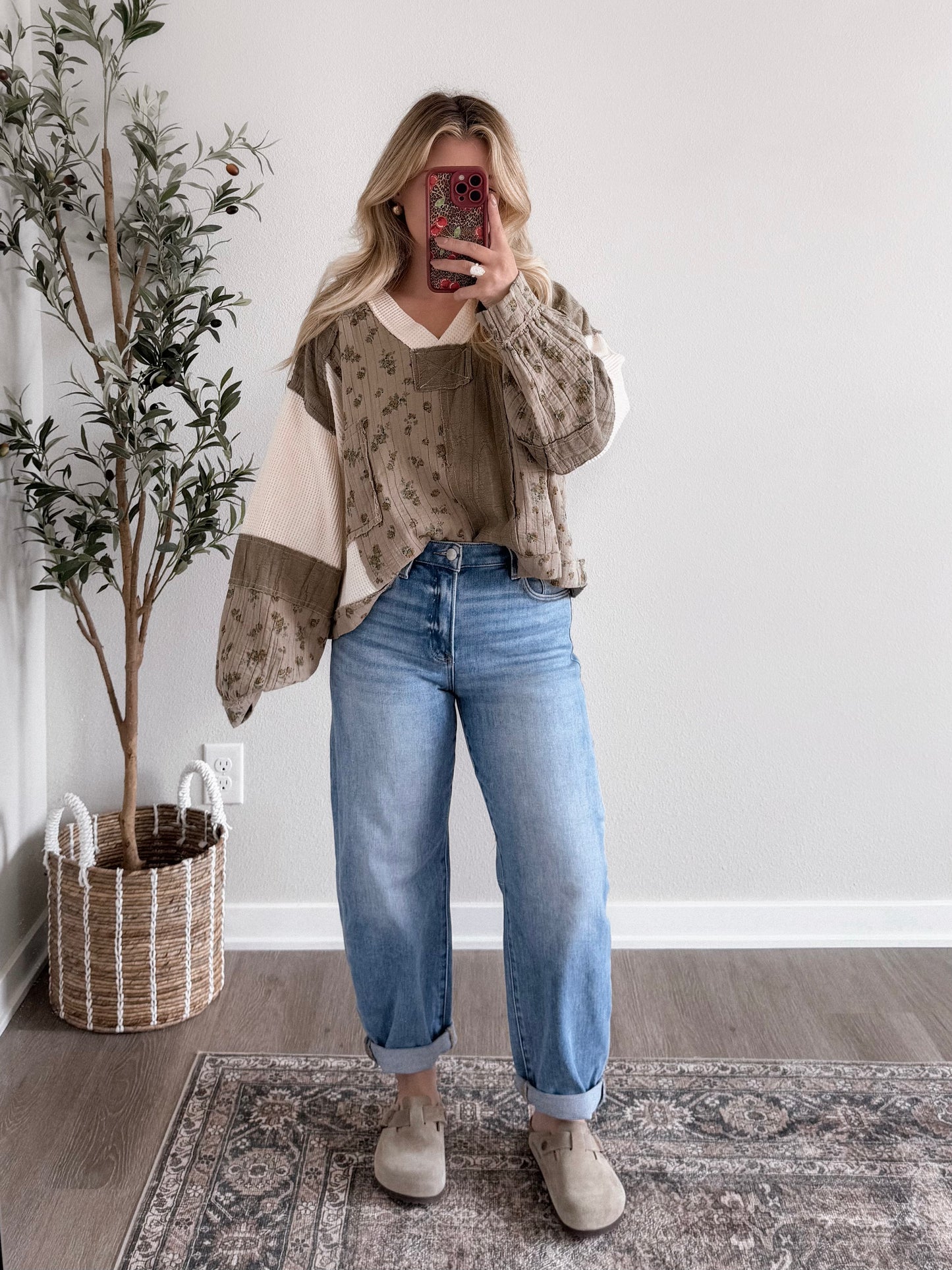 Grove Patchwork Waffle Knit Top (Restocking Mid-September)