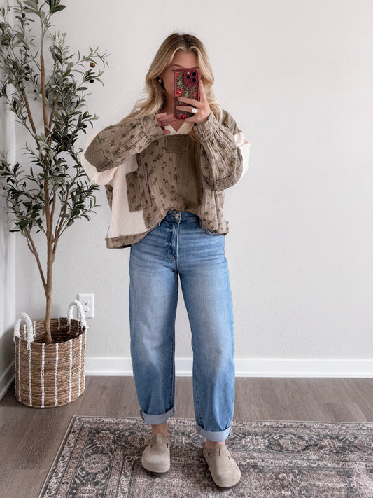 Grove Patchwork Waffle Knit Top