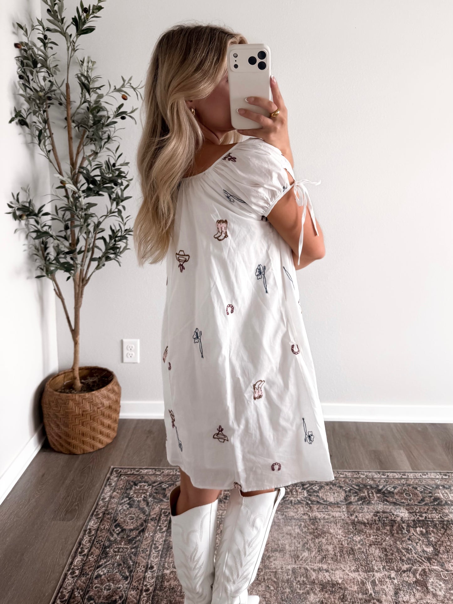 Western Charm Embroidered Dress
