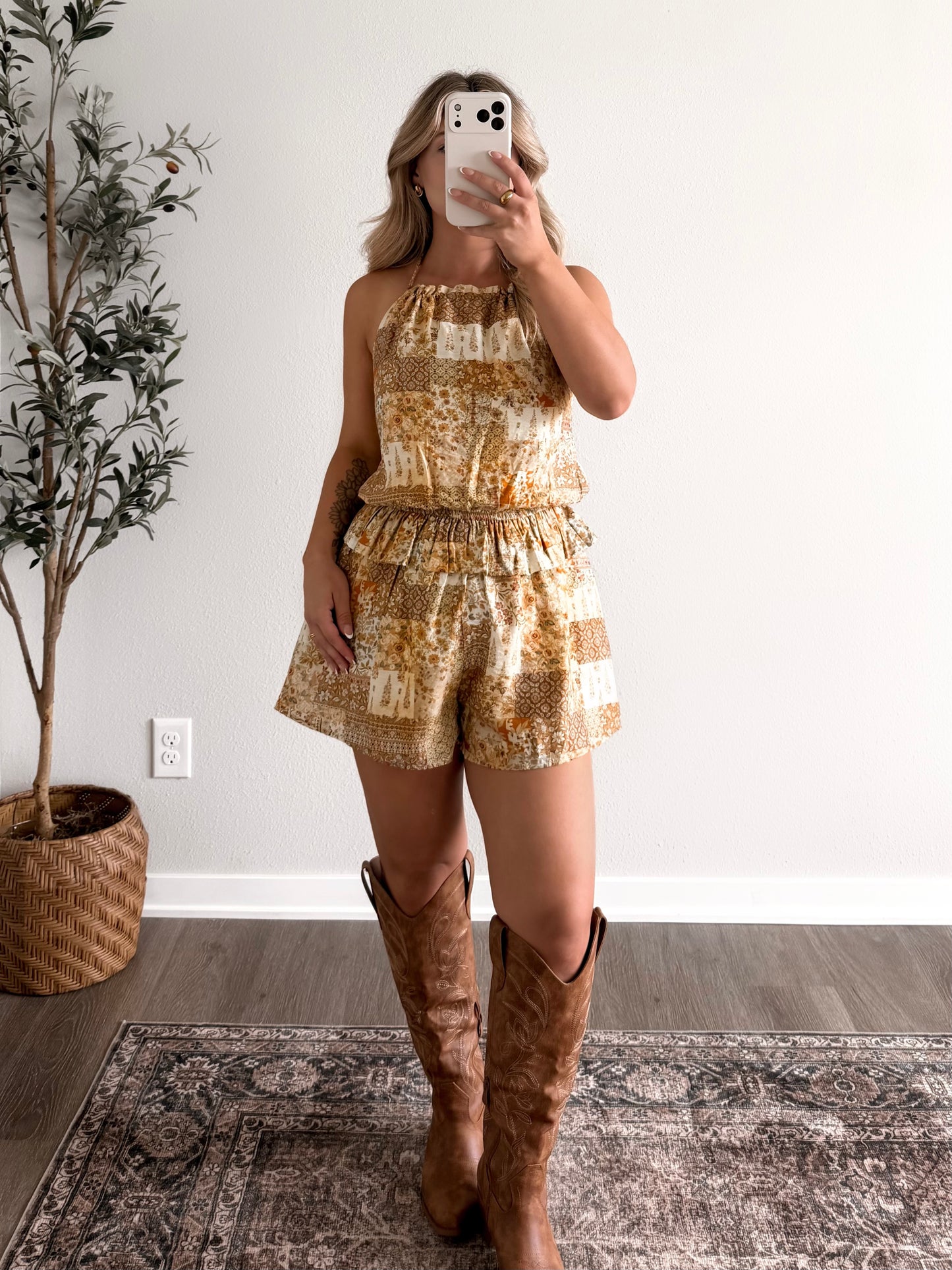 Sundown Patchwork Romper