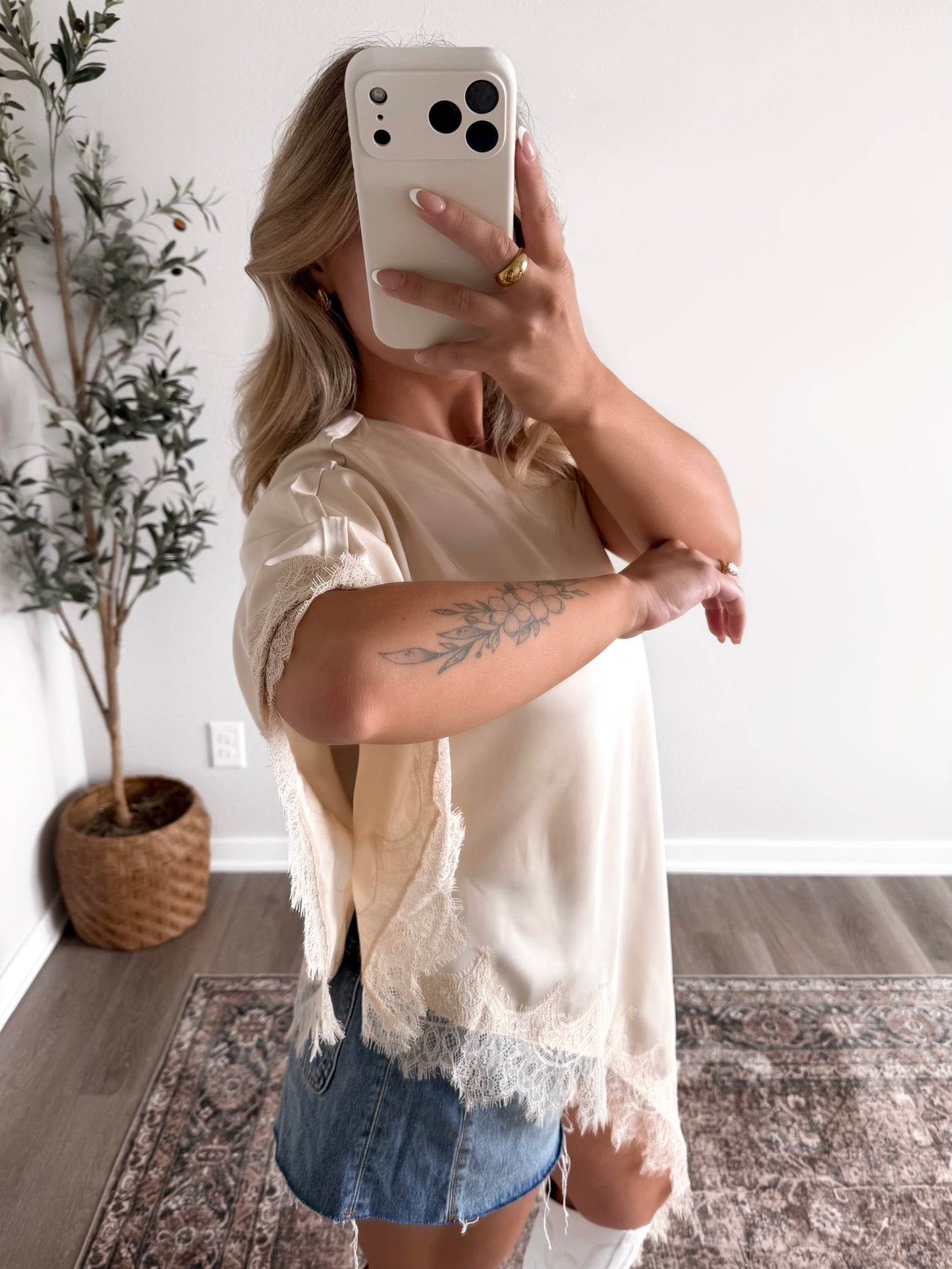 Ella Lace Drape One Shoulder Top